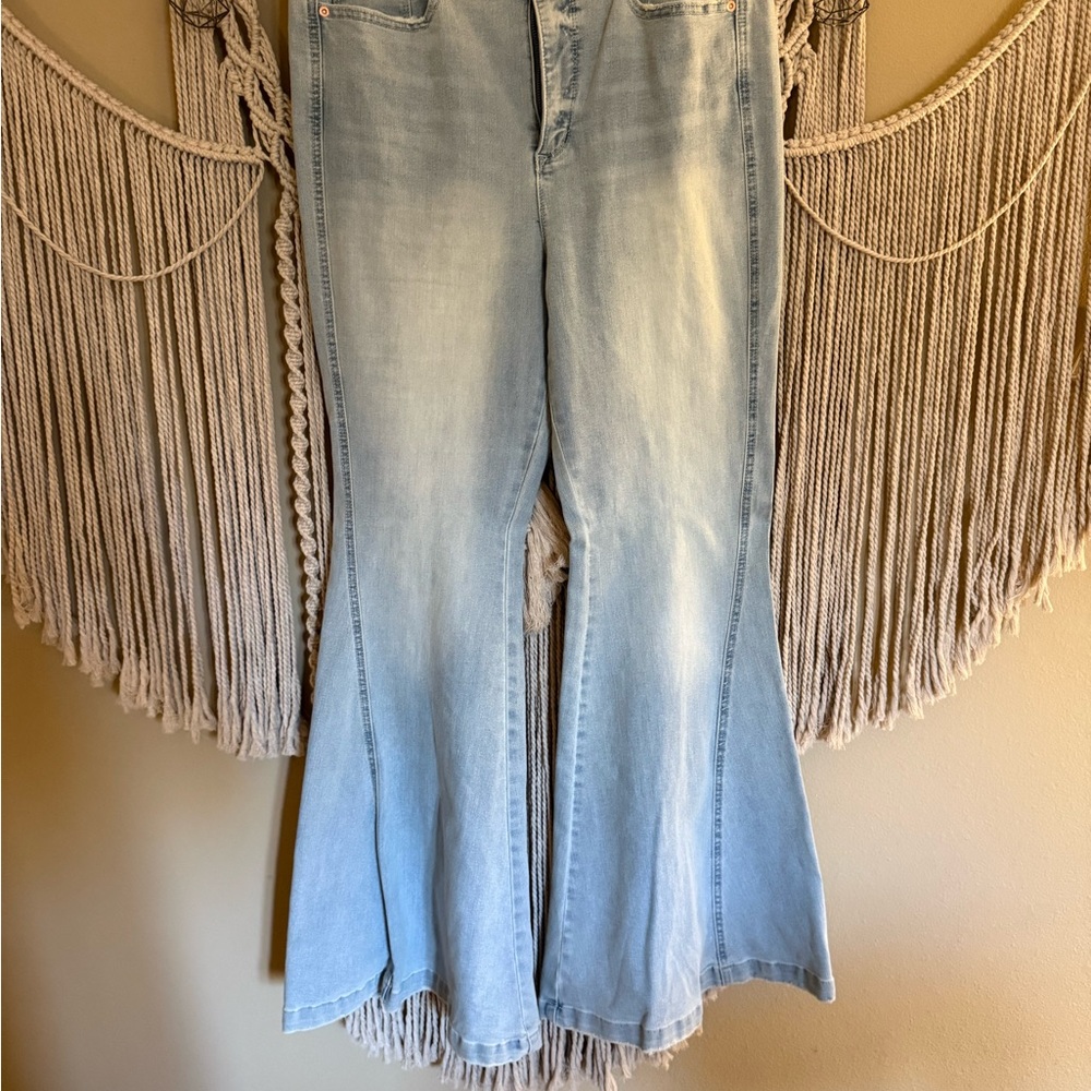 Light Blue Flared Women Jeans- Bell bottoms